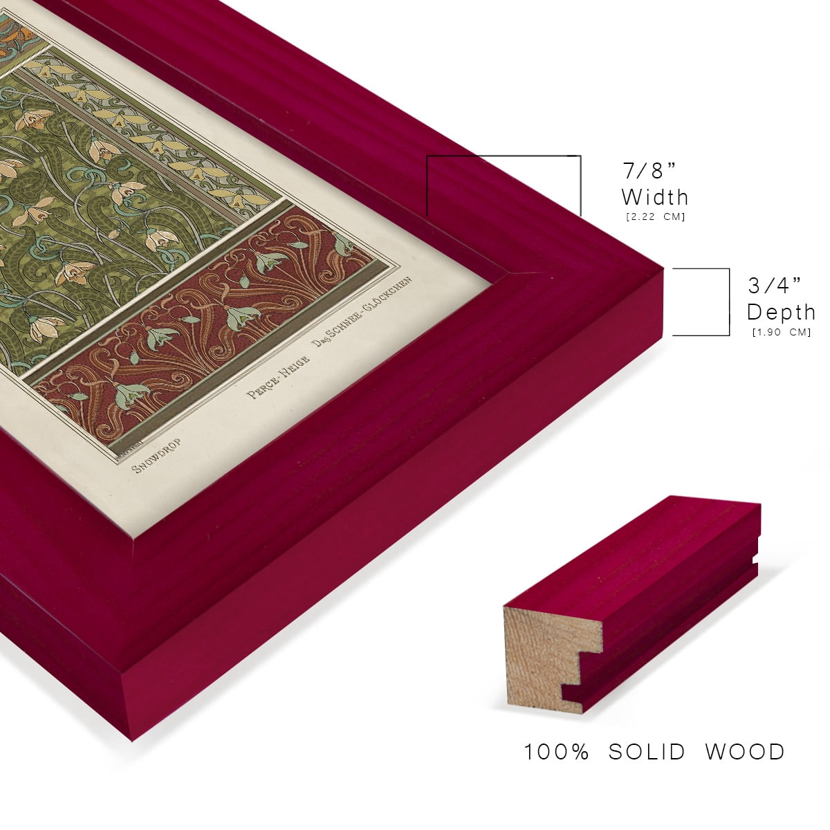 Nouveau Decorative VI - Framed Print w/glass - Cherry Red