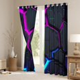 thumbnail image 3 of jejeloiu Neon Geometric Honeycomb Blackout Curtains Set of 2 (52x84 Each),Modern Abstract Art Window Curtains,Purple Blue Black Curtains and Drapes For Boys,Super Cozy Room Decor, 3 of 6