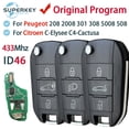 thumbnail image 2 of For Peugeot 208 2008 301 308 508 5008 Citroen C-Elysee C4-Cactus Hella Flip Remote Folding Car Key HU83 VA2 433 MHZ 46 Chip, 2 of 7