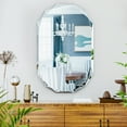 thumbnail image 4 of Antok 26x38 Inch Beveled Edge Frameless Bathroom Vanity Mirror, Wall Mount Mirror for Bathroom, Oval Decorative Mirror, HD Silver, 4 of 7