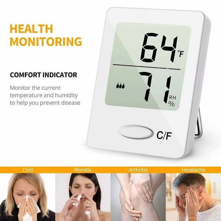 Habor Accurate Digital Hygrometer Indoor Thermometer Clear Big Digits,  Magnet Humidity Gauge Indicator Room Thermometer Long Battery Life, Mini  Temperature Humidity Monitor Meter for RV, Greenhouse 