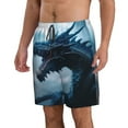 thumbnail image 2 of Cauagu Blue Thunder Storm Dragon Print Men's Swim Trunks,Hawaiian Bathing Suit Swimsuits Beach Shorts with Pockets for Men Quick Dry Swimming Board Shorts-Medium, 2 of 6