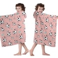 thumbnail image 4 of Pink Cow Spotted Pattern Hooded Bath Towel，50"x30" for Ages 3 To 12 Kids, Quick Dry Lightweight Soft Microfiber Hood Beach Towel Cover Up for Kids, 4 of 7