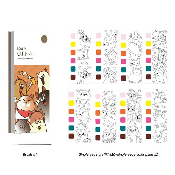 A Kids Pocket Watercolor Book Gouache Graffiti Picture Book Color Filling Art Pad