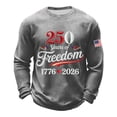 thumbnail image 3 of We The People T Shirt Long Sleeve Waffle Crewneck Tees Featuring USA Anniversary Print Everyday Easy Mens T-shirts Grey XL, 3 of 3