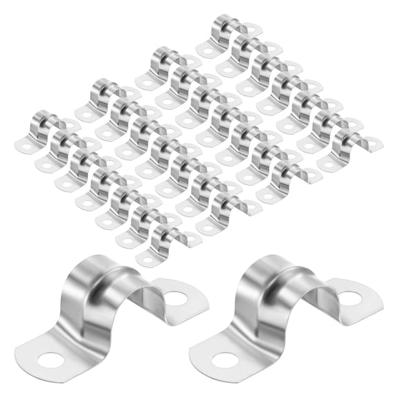 Uxcell 30-Pack Conduit Clamps, 5/8" Stainless Steel Rigid Pipe Strap M16 U Bracket Pipe Clamps for Plumbing