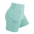 thumbnail image 3 of HAOTAGS Teen Girls Biker Shorts with Pockets(4-15), Casual Solid High Waist Sport Yoga Shorts Mint Green 6 Years, 3 of 10