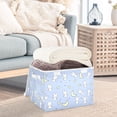 thumbnail image 3 of Yayeee Collapsible Storage Bin with Lid Fabric Closet Decorative Basket with Handles, Blue Cartoon Rabbit Pattern, 3 of 7