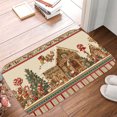 thumbnail image 5 of 1pc Christmas Gingerbread Village Absorbent Non-Slip Bathroom Thickened Flannel Rug Decor,Soft,Quick Drying,Suitable For Indoor/outdoor Use,Bathrooms,Bedrooms,Kitchens,Terrace,Laundry Rooms,16"x24", 5 of 9