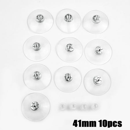 

10*Strong Suction Cups 41mm Screw Rod Knurled Hook Clear Kitchen Glass Craft