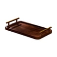 thumbnail image 2 of Bandeja de madera para servir con asas, bandeja de exhibición rectangular, bandeja para servir café Madera Oscura M, 2 of 9