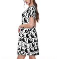 thumbnail image 2 of Balery Yin Yang Vestidos sueltos de manga corta para mujer, vestidos de verano 2025, vestidos casuales de corte A con vuelo., 2 of 6