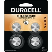Duracell 2032 Lithium Coin Battery 3V, CR2032 Battery, Bitter Coating and Child Secure Packaging, 4 Pack