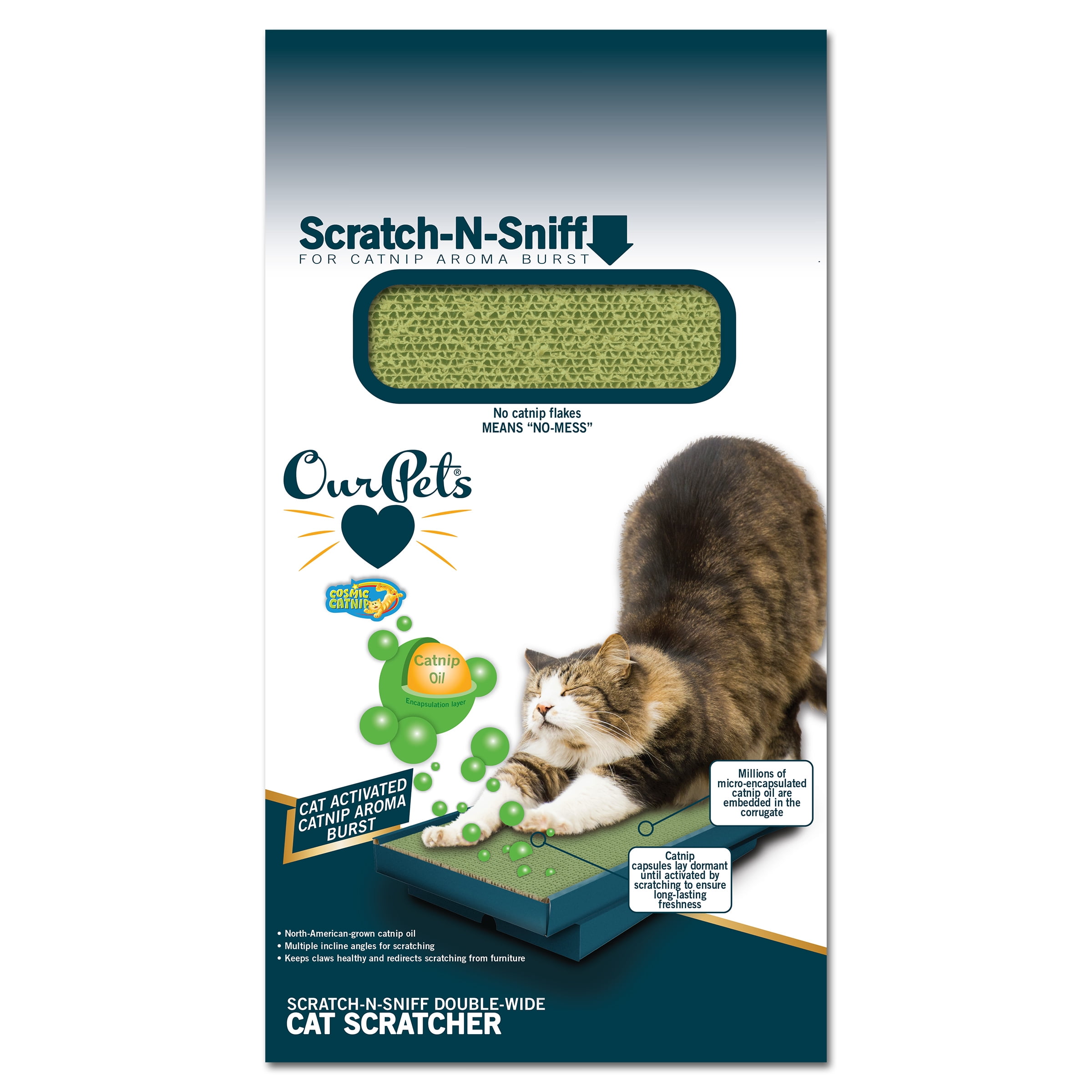 OurPets ScratchNSniff Cat Scratcher DoubleWide with Microencapsulated Catnip