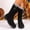 Black, variant on FRSASU Women's Mid-Calf Snow Platform Low Wedge Boots Comfort Faux Fur Lining Non Slip Winter Snow Hiking Boots Gray