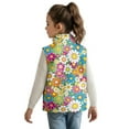 thumbnail image 3 of Pzuqiu Flower Kids Zip Up Vest Size 3 Fall Outfits Fashion Clothing Personalized Warm Winter Sleeveless Jacket with Pockets Versatile Wind Proof Casual Clothes for Girls, 3 of 7