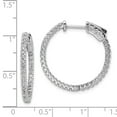 thumbnail image 2 of FB Jewels Sterling Silver Rhodium-plated CZ 66 Stone In and Out Hoop Earrings, 2 of 2