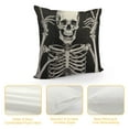 thumbnail image 4 of MDO  Throw Pillow Cover Rock and Roll Skeleton Skull Boho Hippie Decorative Pillowcases Cushion Cover for Sofa Bed Car 18 x 18 Inch, 4 of 5