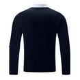 thumbnail image 4 of JIANJIA Mens Polo Shirts Autumn Winter Long Sleeve Striped Lapel Casual Tops Outwear, 4 of 4