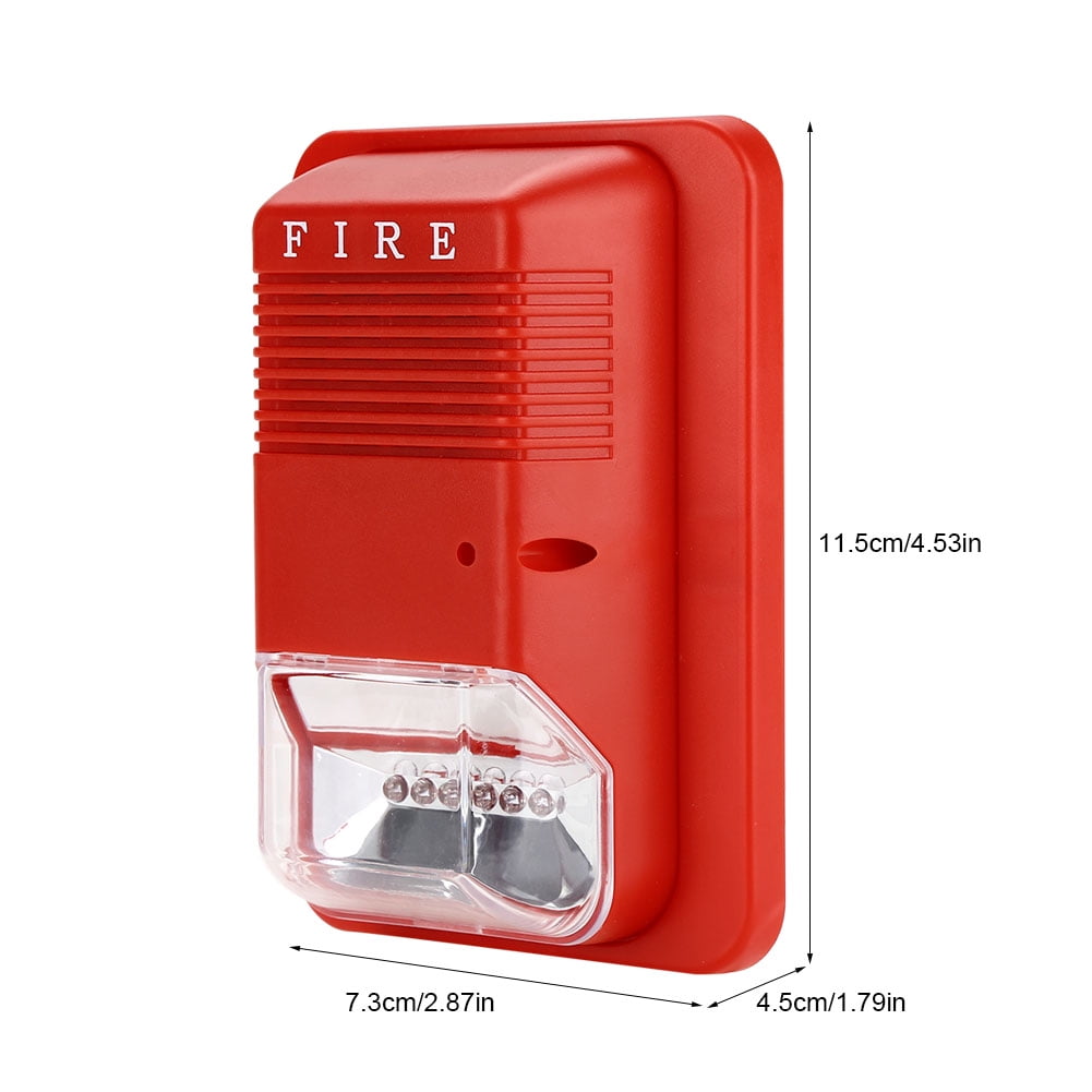 Sound Light Fire Alarm Warning Strobe Siren Horn Alert Safety System Sensor 
