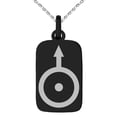 thumbnail image 1 of Stainless Steel Solar System Planetary Uranus Engraved Small Rectangle Dog Tag Charm Pendant Necklace, 1 of 1