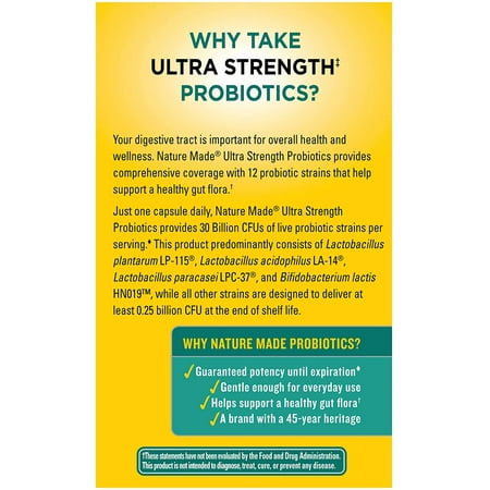 Nature Made Ultra Strength Probiotic Capsules, 25 ea (Pack of 6)