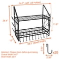 thumbnail image 2 of Porta ollas VyGrow de 71 cm para pared, 2 niveles, 20 ganchos, 6 soportes para tapas, 2 of 7