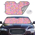 thumbnail image 2 of Kdxio Pink Donut Print Windshield Sun Shade,UV Rays and Sun Heat Protection,Sunshade for Car Windshield,Car Shade Front Windshield - Small, 2 of 6