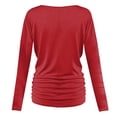 thumbnail image 4 of Gglogagt Women's Deep V Neck 3/4 Sleeve Cross Surplice Wrap Tops Red XL, 4 of 6