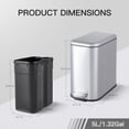 thumbnail image 2 of Cubo de basura GarveeHome 5 L Slim con pedal de acero inoxidable, 2 of 8
