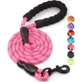 thumbnail image 1 of Correa fuerte para perros con asa acolchada cómoda e hilos altamente reflectantes para perros pequeños, medianos y grandes, rosa roja WD.WDQZL Hogar, 1 of 6