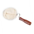thumbnail image 1 of Reusable Washable Flannel Cloth Handmade Coffee Filter Strainer with Wood Handle for Home Brewing, 1 of 7