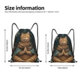 thumbnail image 2 of Kdxio Surreal Meditating Cat Pattern Drawstring Bag for Gym Sports School Travel Lightweight Sackpack with Adjustable Cords Waterproof Fabric-Medium, 2 of 6