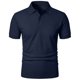 thumbnail image 4 of Manga Corta de Verano Tops de Color Sólido Casual Manga Corta Cuello Redondo Doblado Hendidura Superior, Camisa de Fibra de Poliéster para Hombres, Lavado de Manos, 4 of 6