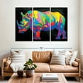 thumbnail image 2 of Elephant Stock Rhinoceros Geometric Color Wall Art - Horizontal Multi Panel Canvas - Living Room Wall Decor - Animal Multi Panel - Brown And Gold Decor - 65" x 42", 2 of 8