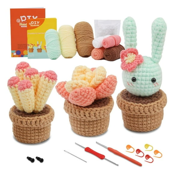 lanema Beginners Crochet Kits Crochet Starter Kits Including Crochet Hook, Yarn Balls, Needle, Instructions, Accessories