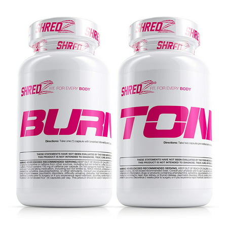 SHREDZ Shape & Tone Stack for Women , Tone Fat, Lose Weight, Best Ingredients,(Pack of (Best Sport To Lose Weight And Tone)