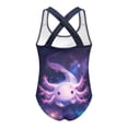thumbnail image 4 of Hihipz Big Girl's One Piece Swim Suits Axolotl Galaxy Print Sleeveless Quick Dry Bathing Suit, 4 of 4