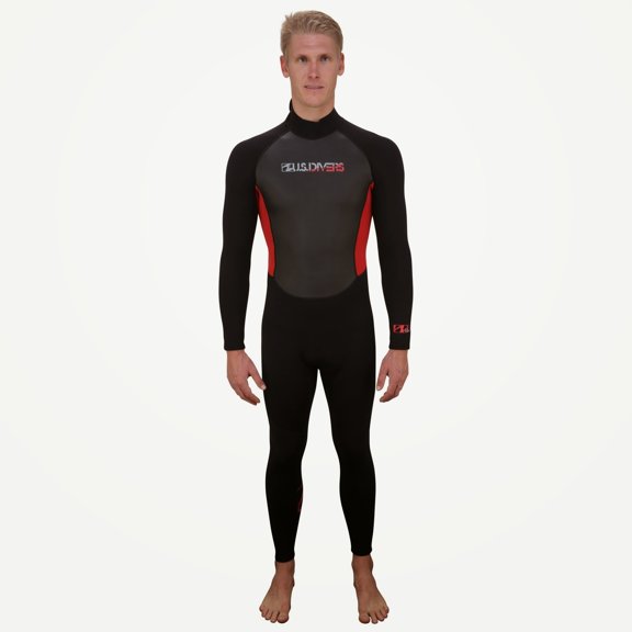 US Divers Mercury Adult Full Wetsuit, Black/Red, Size Small
