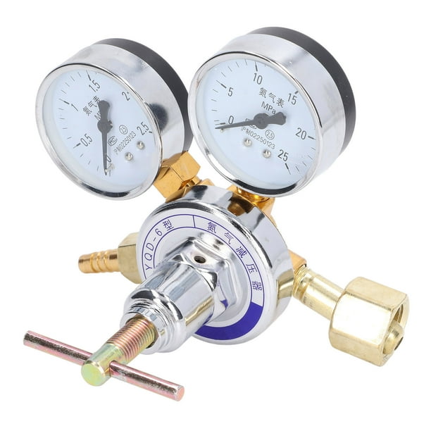Nitrogen Regulator Gauge Nitrogen Pressure Reducing Valve Clearly Visible Innovative Brass Non Air Leakage 2 Way For HAVC Purge