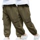 thumbnail image 1 of Odeerbi 2-14 Años Boys 2 Pcs Pantalones de Carga Pantalones Jogger Pantalones Spring Summer Color Sólido Pantalones de Trabajo Informal Con Bolsillo, 1 of 8