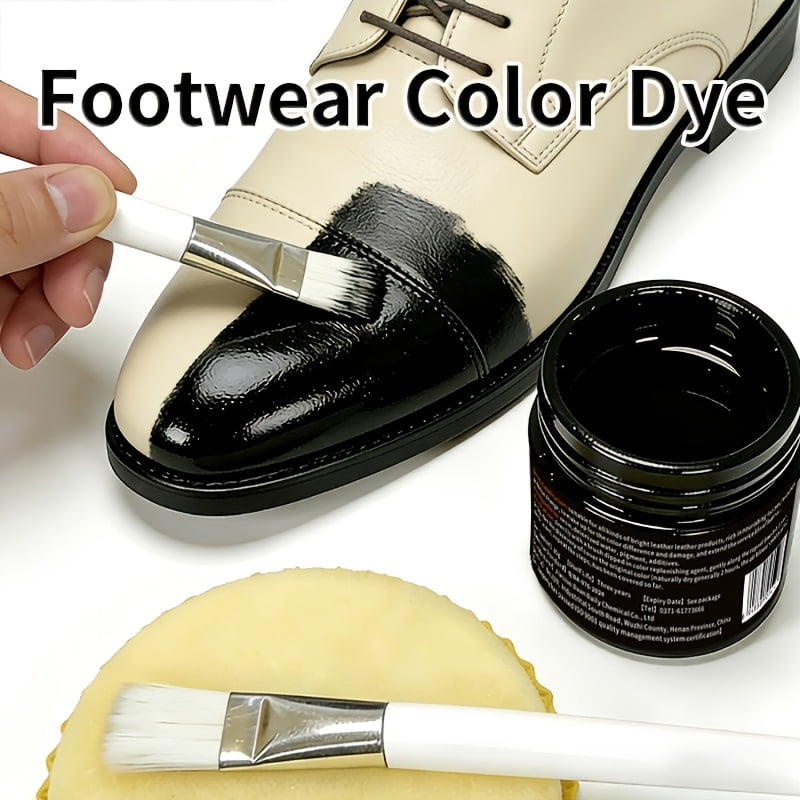 Shoe & Leather Dye Color Changer/Restorer Spray - Instant Black -Up Paint for Leather Jackets, Bags, Belts, Wallets - Plant-Based & Chemical Formula Refurbishment Spray (30g)