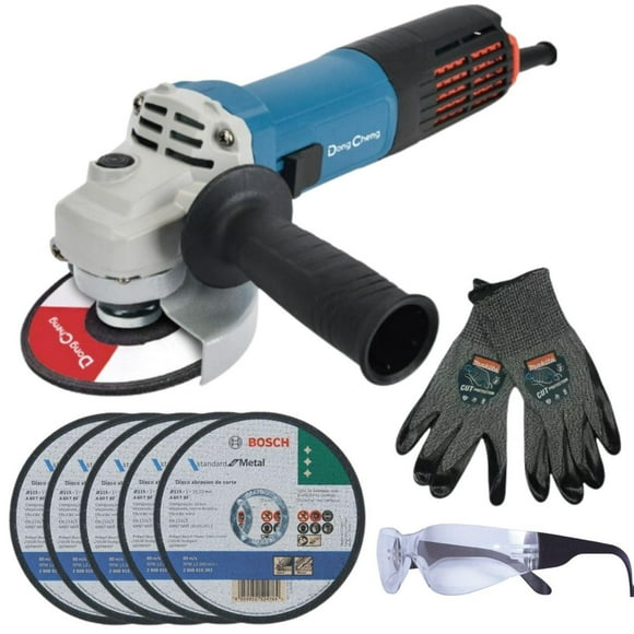 Miniesmeril DC 4 1/2´ + 5 Discos corte Bosch + Accesorios