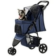 thumbnail image 1 of Poussette pour Animaux à 3 Roues, Cage pour Chien, Poussette de Voyage Pliable, Capacité de 30lbs, 1 of 8