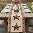 thumbnail image 5 of Country Cotton Linen Table Runner for Dining Kitchen, Texas Star Plants Branches Berry Farmhouse Retro Wedding Outdoor Party Tablerunners, Dresser Scarf Coffee Tablecloth Runners 13x70 Inches, 5 of 8