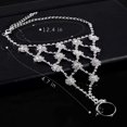 thumbnail image 3 of Briana Williams Women Ankle Bracelet Sandals Beach Anklets with White Crystal, 3 of 4