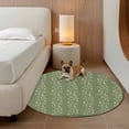 thumbnail image 3 of Sage Green Floral Round Rug 7ft Washable Circle Rugs Non Slip Spring Flowers Large Area Rug Indoor Floor Carpet for Bedroom Kitchen Living Room Home Office Dining Room Nursery, 3 of 8
