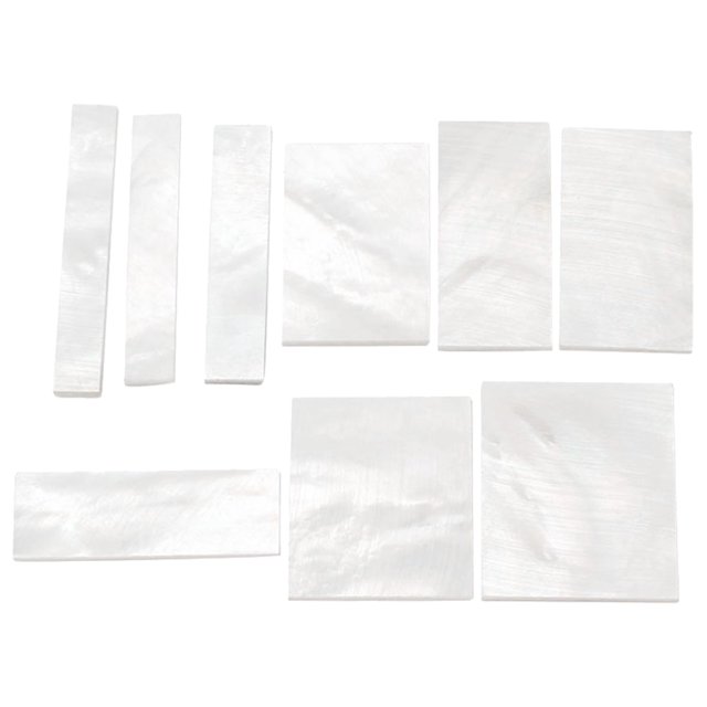 PTOOTP 9 incrustaciones de concha blanca para bricolaje, marcadores, diapasón, bloque de mástil para piezas y accesorios de guitarra.