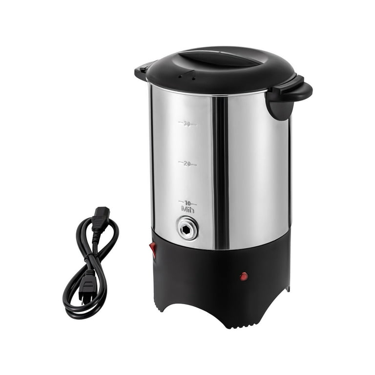 Electric Coffee Urn Commercial Electric Stainless Steel Coffee Maker 5.2L/175Oz, Size: 32cm/12.59inch, Silver