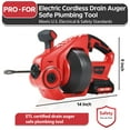 thumbnail image 3 of PRO-FOR 20V Cordless Drain Auger, 25 ft x 1/4 in Auto-Feed Electric Drain Snake for Sink, Tub, Shower & Toilet Clogs, 2.0Ah Battery, LED Light, 3 of 9